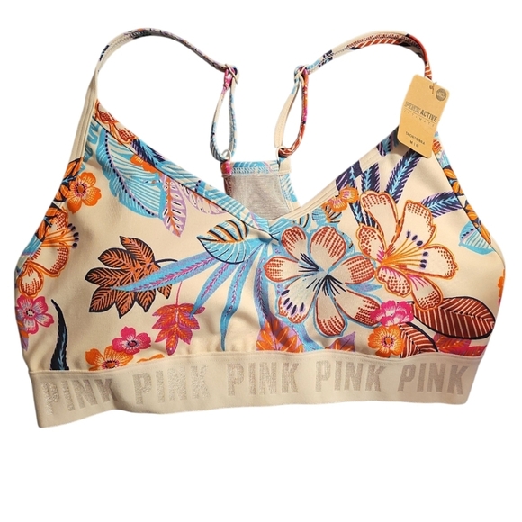 VS PINK ULTIMATE LIGHTLY LINED SPORTS BRA•Coconut White•NWT! - Picture 1 of 9